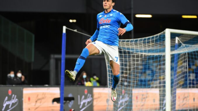 Napoli-Parma 2-0: Elmas esulta dopo il primo gol